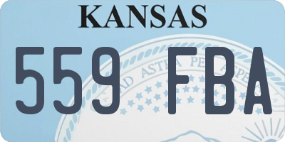 KS license plate 559FBA