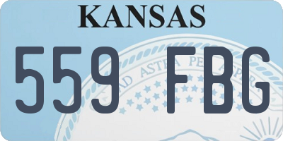 KS license plate 559FBG