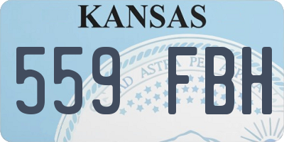 KS license plate 559FBH