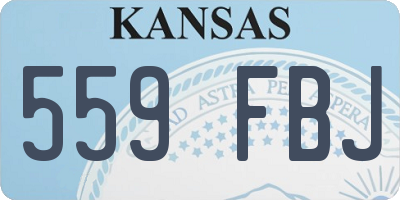 KS license plate 559FBJ