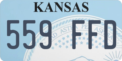 KS license plate 559FFD