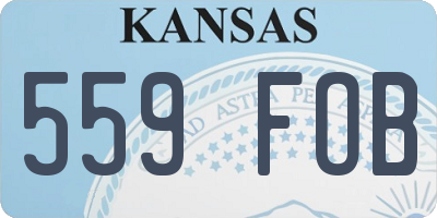 KS license plate 559FOB