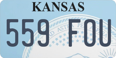 KS license plate 559FOU