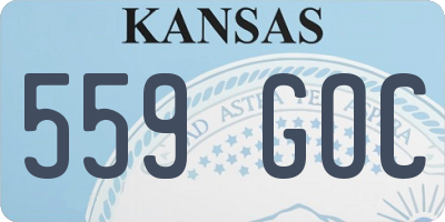 KS license plate 559GOC
