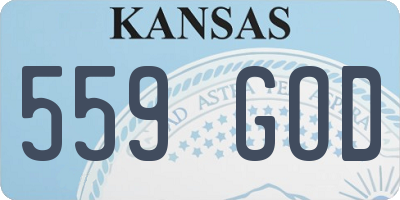 KS license plate 559GOD