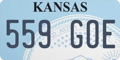 KS license plate 559GOE