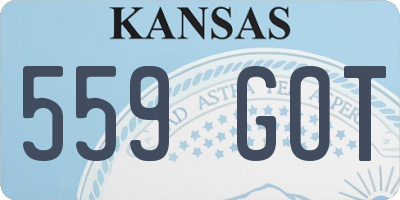 KS license plate 559GOT