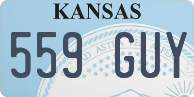 KS license plate 559GUY