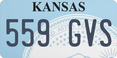 KS license plate 559GVS