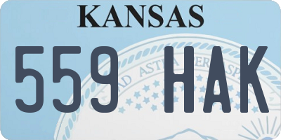 KS license plate 559HAK