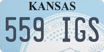 KS license plate 559IGS