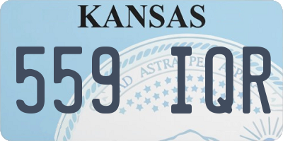 KS license plate 559IQR