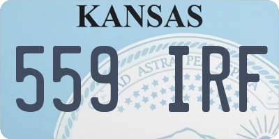 KS license plate 559IRF