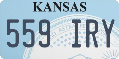 KS license plate 559IRY