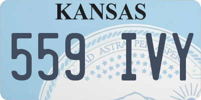 KS license plate 559IVY