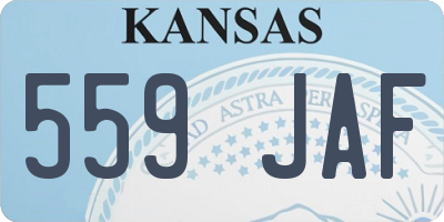 KS license plate 559JAF