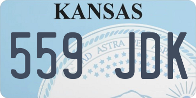 KS license plate 559JDK