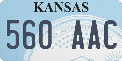 KS license plate 560AAC