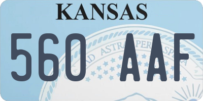 KS license plate 560AAF