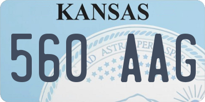 KS license plate 560AAG