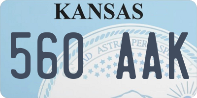 KS license plate 560AAK