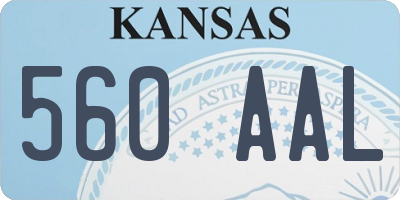 KS license plate 560AAL