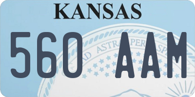 KS license plate 560AAM