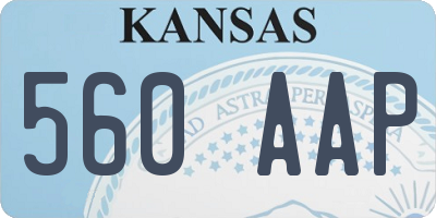 KS license plate 560AAP