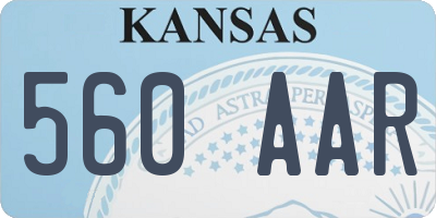 KS license plate 560AAR