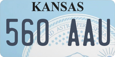 KS license plate 560AAU