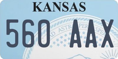 KS license plate 560AAX