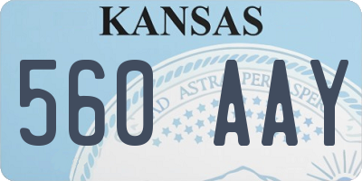 KS license plate 560AAY