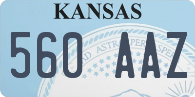 KS license plate 560AAZ