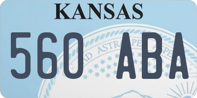 KS license plate 560ABA