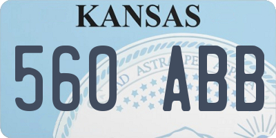 KS license plate 560ABB