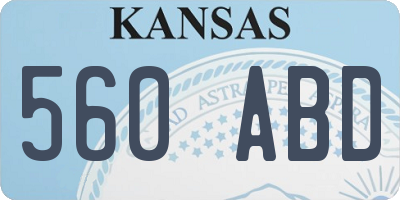 KS license plate 560ABD