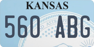 KS license plate 560ABG