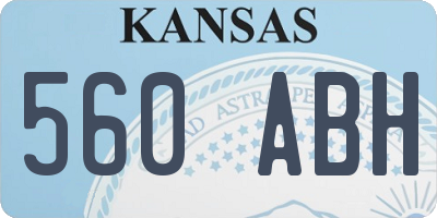 KS license plate 560ABH