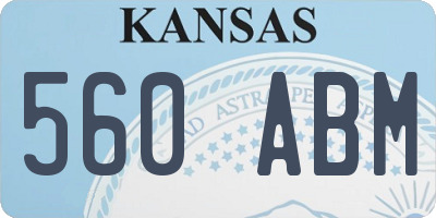 KS license plate 560ABM