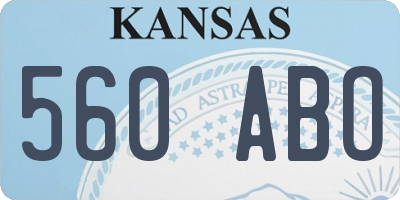 KS license plate 560ABO