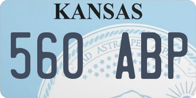KS license plate 560ABP