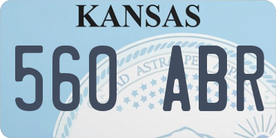 KS license plate 560ABR