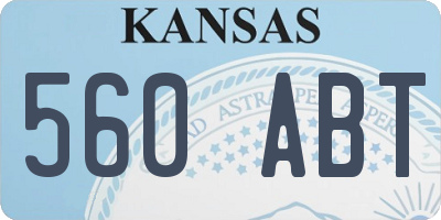 KS license plate 560ABT