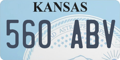 KS license plate 560ABV