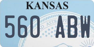 KS license plate 560ABW