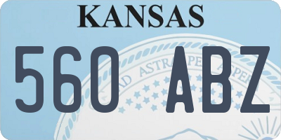 KS license plate 560ABZ