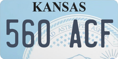 KS license plate 560ACF