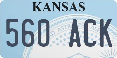 KS license plate 560ACK