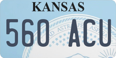 KS license plate 560ACU