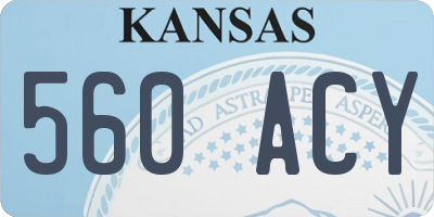 KS license plate 560ACY